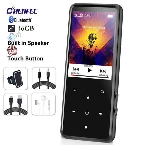 

mp3 player with bluetooth touch button 16g speaker metal hifi music player with fm radio ebook hi fi walkman support usb,mini sd