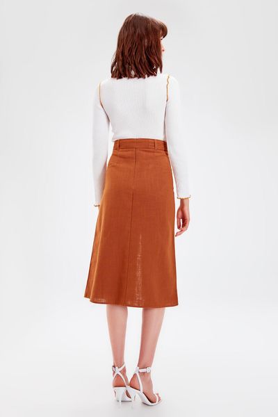 

trendyol camel lacing detailed skirt twoaw20et0100, Black