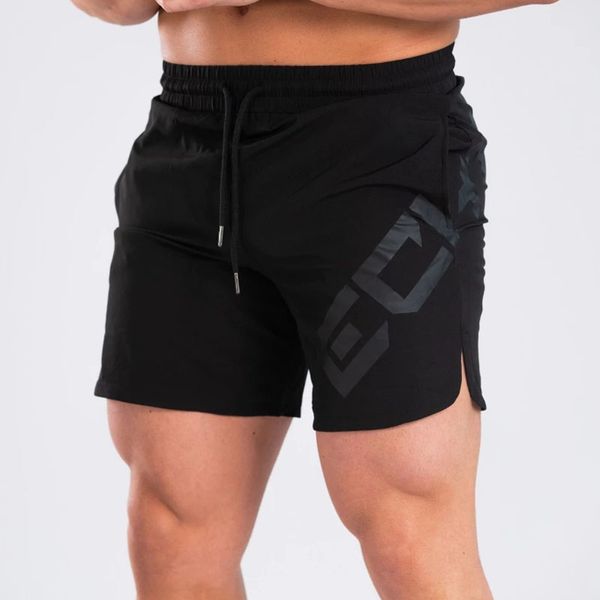 

mens summer new fitness shorts fashion compression quick drying bodybuilding joggers shorts slim fit clothing, White;black