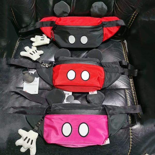 

style women cartoon waist bags nylon zipper lovely fannypack little ear bumbags crossbody shoulder bags sell 0166