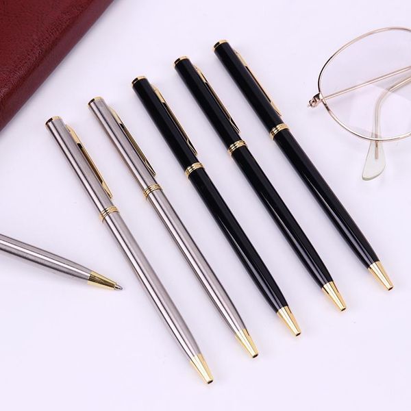 

1pc blue refill ball pens metal rotating pocket size pen ballpoint pen school gift student stationery office supplies, Blue;orange