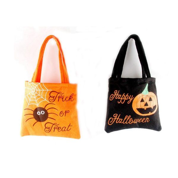 

halloween bags non-woven handbag halloween candy sack bags kid gift bag spider pumpkin printed organizer bag party supplies fa3034