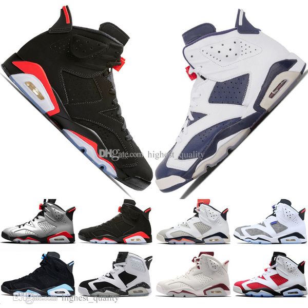 

2019 bred vi 6 6s mens basketball shoes infrared 23 3m reflective tinker slam dunk cny wheat men sports sneaker designer trainer