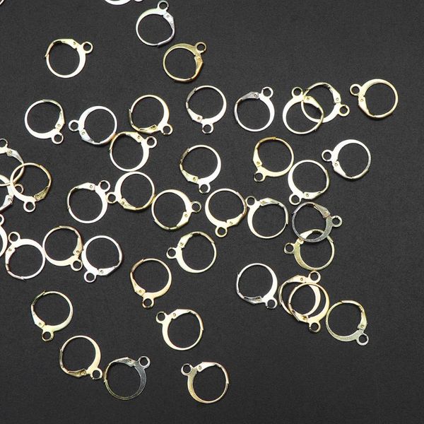 

200pcs diy золото серебро серьги крючки leverback earwire заключений ювелирных изделий 15x12mm, Blue;slivery