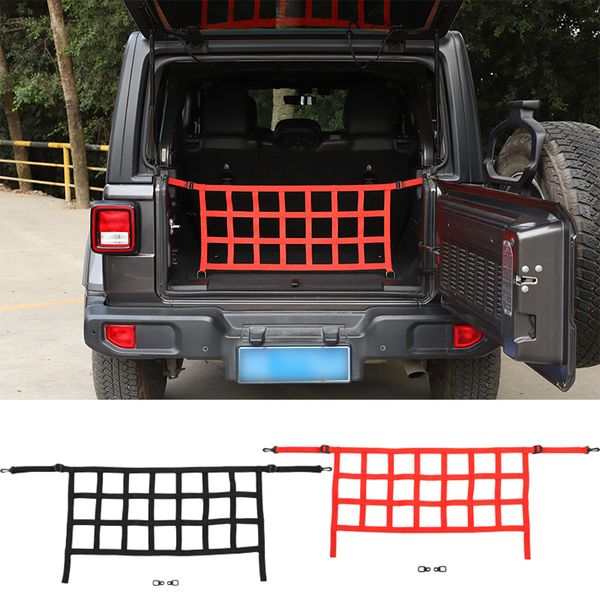 Hinten Stamm Netzwerk Auto Stamm Isolation Net Trunk Organizer Cargo Net Für Jeep Wrangler JK JL 2007-20192113