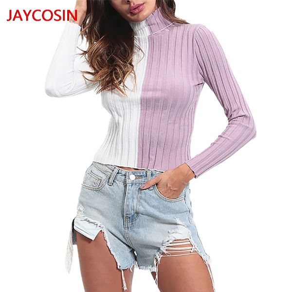 

jaycosin sweater 2019 ladies long sleeve casual autumn and winter versatile loose knit sweater coat winter clothes l300808, White;black