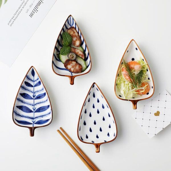 Kreative retro handbemalte Soßenschale aus japanischer Unterglasur-Keramik-Sauce, Dip-Sauce-Gericht, Snack-Gericht