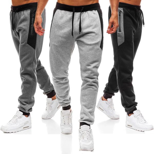 

autumn men's joggers baggy pants men overalls casual pocket sport work casual trouser pants drawstring pantalon chandal hombre, Black