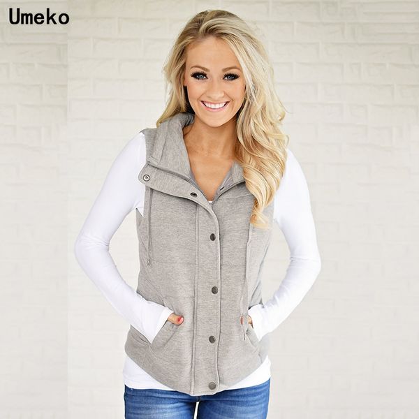 

umeko women slim coats new brand women sleeveless jacket winter autumn vest female slim vest women's windproof warm waistcoat, Black;white