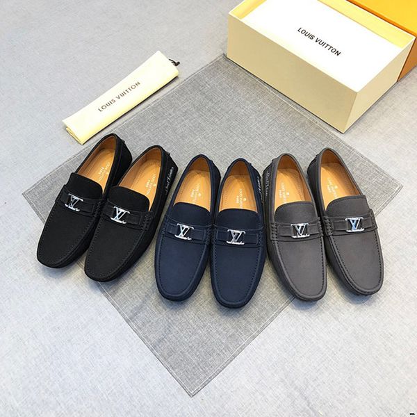 

men shoes split leather slip on loafers mens casual shoe breathable male footwear spring & autumn plus size flat mocassin homme, Black