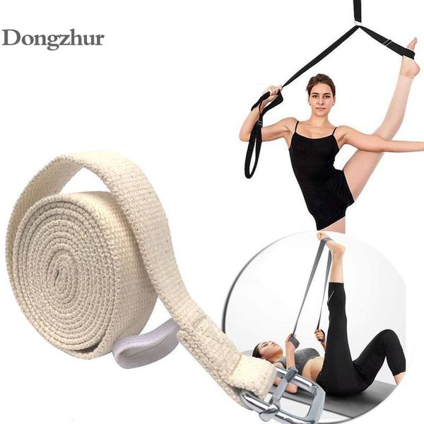 

1.8m/3m adjustable yoga strap durable pure cotton exercise straps strap d-ring buckle gives flexibility for yoga