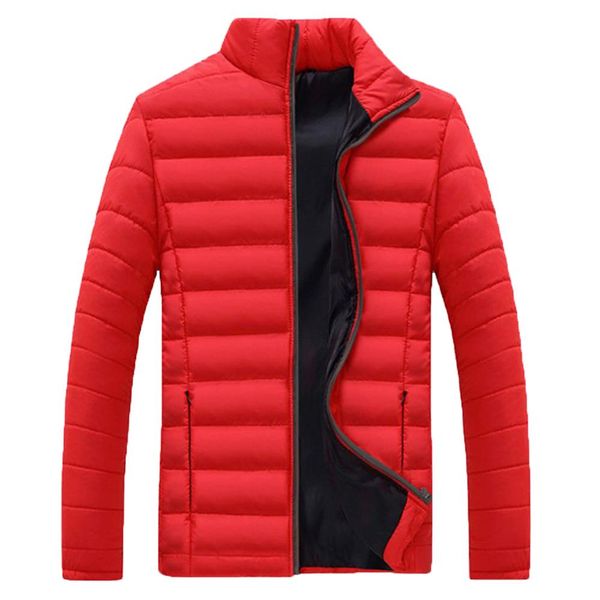 

new men winter warm out wear large size men's long sleeve stand collar cotton business casual zipper warm cotton jacket, Black