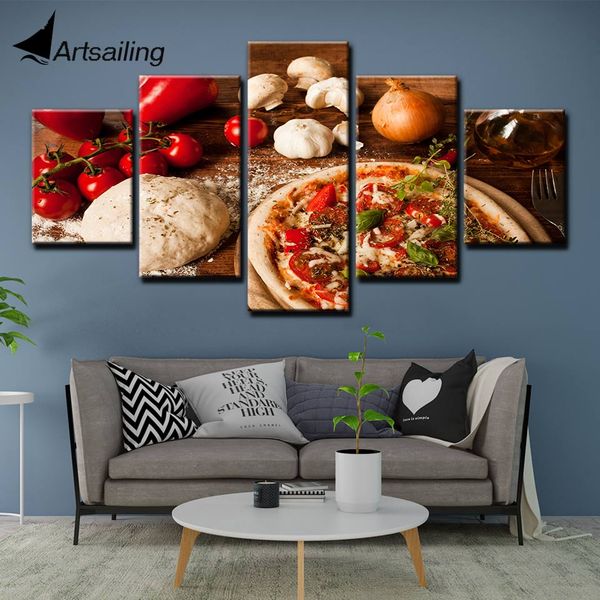 

canvas wall art 5 pieces delicious pizza painting wall art kitchen painting decoration framework f2023