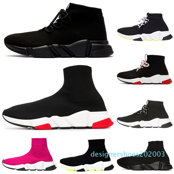 

designer sock shoes triple black white men women chaussures glitter volt pink fashion men trainer runner platform sneakers 36-45 lace-up d03