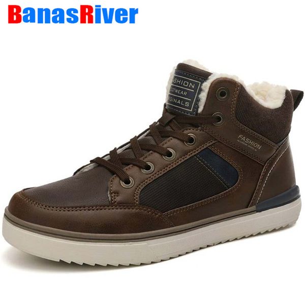 

2020 fashion men shoes snow winter sneakers cashmere zapatillas hombre warm plush fur ankle outdoor walking footwear size 39-46, Black