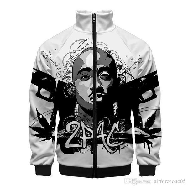 

hiphop 2pac 3d mens hoodies spring rapper luxury long sleeve cardigan mens sweatshirts fashion male clothing, Black