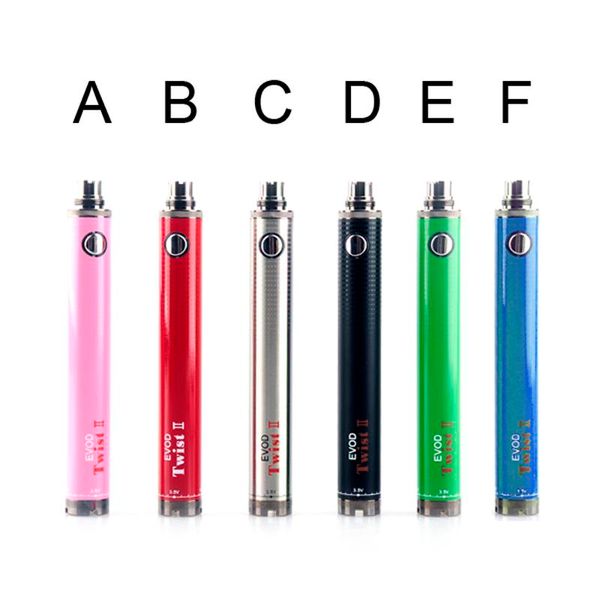 

Evod Twist II 2 VV батарея 1600mah переменное напряжение 3.3 V-4.8 V батарея для 510 Ego Thead Mini Protank 3 бак форсунки