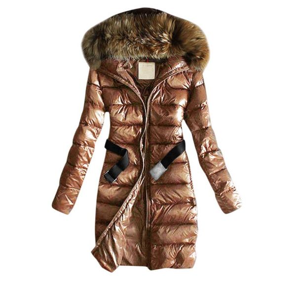 Com Capuz Parkas Mulheres Down Casaco Meninas Fur Girls Longo Inverno Down Jackets Algodão-acolchoado Roupa Casual Outdoor Quinto Hoodies Outerwear Jumper E6751