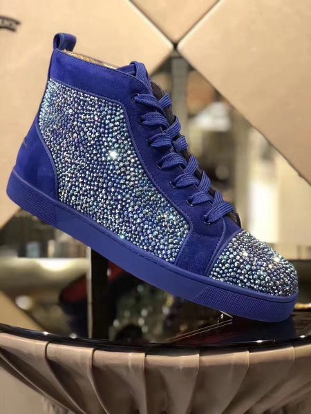 

35-47luxury spikes red bottom designers casual shoes sneakers black orlato flats high party lovers ladies leather mens womens new shoes