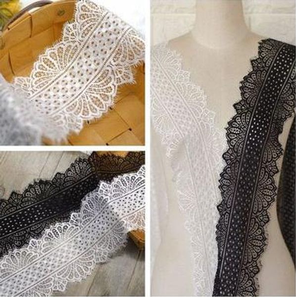 

soft wavy eyelash lace high-quality fabric diy clothing skirt wedding dress veil stitching accessories, Pink;blue