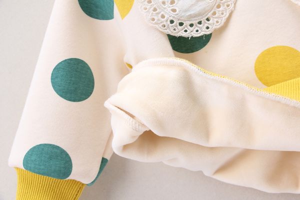 

toddler baby kids girls sweatshirt autumn winter lace ruffles dot print sweatshirt pullover t-shirt casual clothes, Black