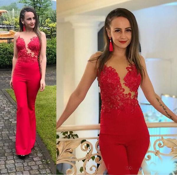 

2020 new red jumpsuits sheath prom dresses illusion bodice spandex zipper back country bridal gowns simple arabic vestidos de novia, Black