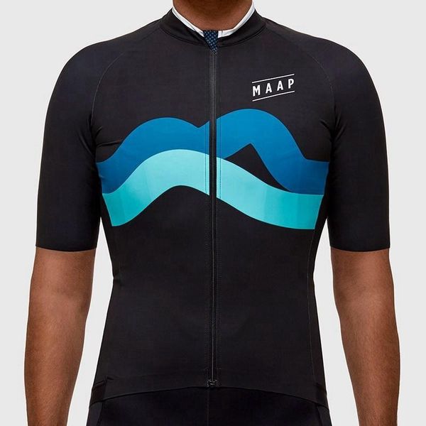 

racing jackets 2021 retro maap cycling jersey wave pattern bicycle riding clothing print cycle wear short sleeve men quick dry rc shirt, Black;red