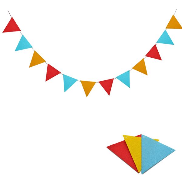 

colorful non-woven fabric flags floral bunting banners garland for kindergarten/home/ wedding event birthday party decoration