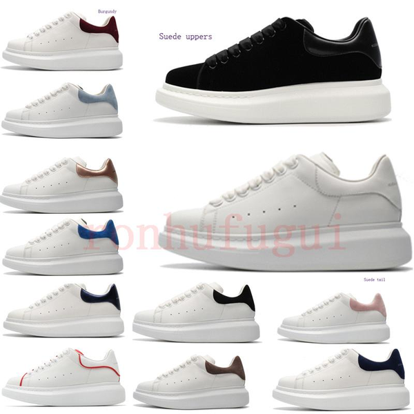 

2020 with alexander box mcqueens suede fashion platform sneakers leather shoes leather shoes increase luxury men women size 36-dcf3#, Black