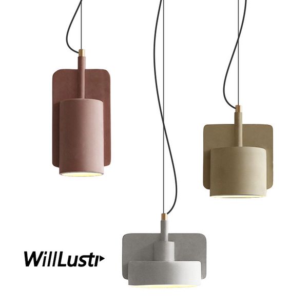 

Cement Industrial Pendant Lamp Macaron Suspension Light Cafe Bar Restaurant Hotel Dinning Room Bedroom Original Hanging Lighting ing