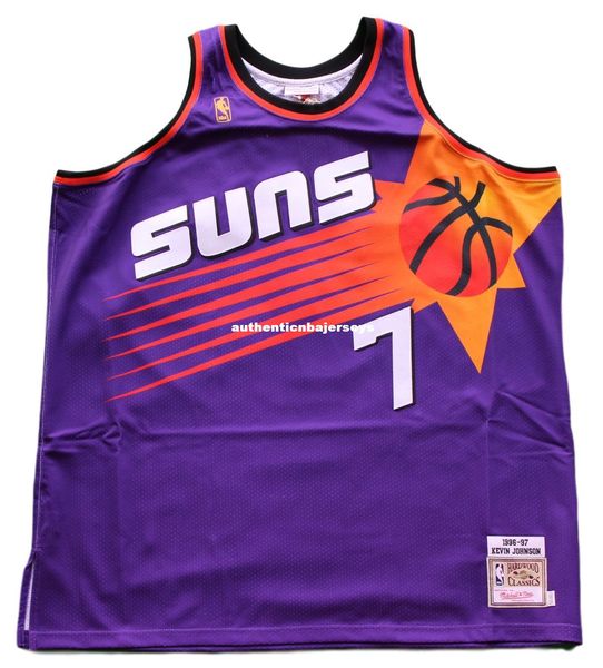 

kevin johnson #7 sewn mitchell & ness 1996-97 purple jersey - 3xl mens vest size xs-6xl stitched basketball jerseys ncaa, Black;blue