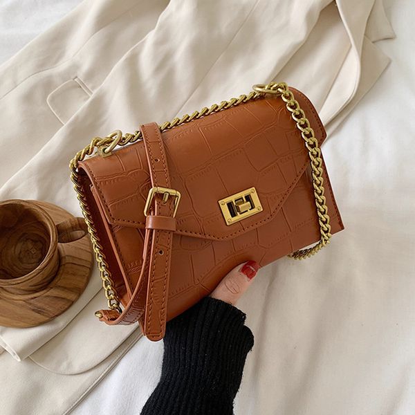 

dikizfly pu leather crossbody bags for women 2020 messenger shoulder bag fashion chains handbags purse sac