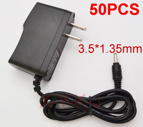 50PCS AC 100V-240V Conversor US 5V 2A 5V 1.5A 5V 12v 6V 10V 9V 7.5V 4.5V 3V 1A 12V 500mA Switching power adapter Fornecimento DC 3.5mm x 1.35mm
