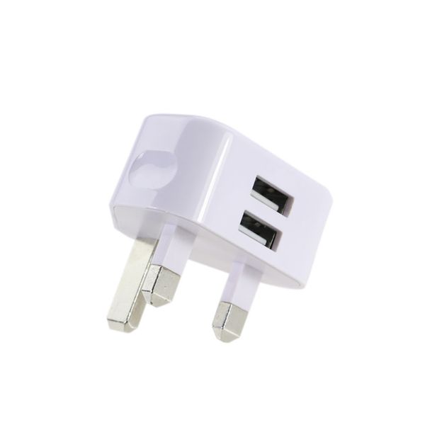 

elenxs universal triangle plug charger 2 usb type-a port uk plug home plug charger adapter