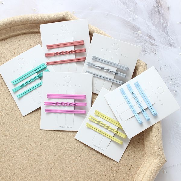 

new 6pcs/set girl sweet hairpin color word clip small side clip bangs small fresh headdress hair hair accessories set, Slivery;white