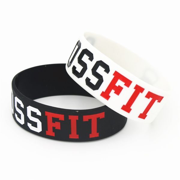 

1pc new fashion jewelry cross fit bracelets black white silicone rubber crossfit bracelets & bangles wristbands bands sh042, Golden;silver