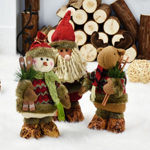 

christmas decoration for tree santa claus snowman figurines standing toys xmas dolls for home ornament new year gift natal