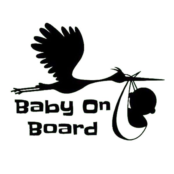 

16*12.2cm baby on board stork decal sticker motorcycle suvs bumper car window lapcar stylings