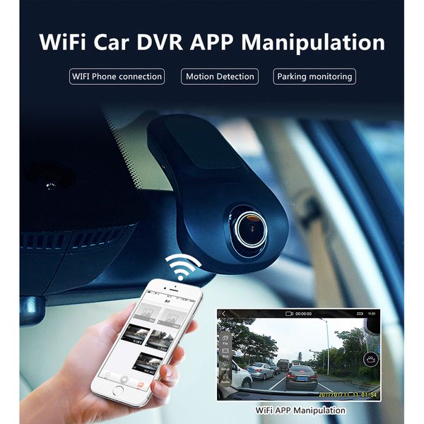 

portable v23 no screen with wifi car recorder car dvr dash camera driving recorder night vision 32g hd 1080p dvr dropship xnc
