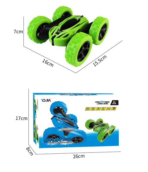 Telecomando lampeggiante a doppia faccia acrobazia flip ricaricabile a 360 gradi auto roll car giocattoli per bambini