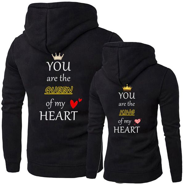 

couples designer hoodies long sleeve letter print mens womens hooded pullover hoodies solid color casual sweatshirts, Black
