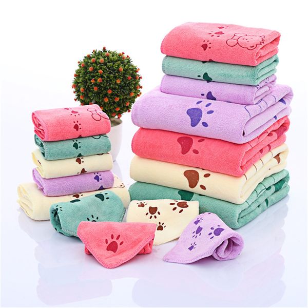 

4pcs/set cartoon microfiber strong absorbing water bath pet towel dog towels beach towels spa towel for children