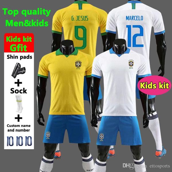 

Thailand Brazil soccer jersey kids kit camisa de futebol copa america 2019 brasil camiseta de fútbol COUTINHO VINICIUS jersey football shirt