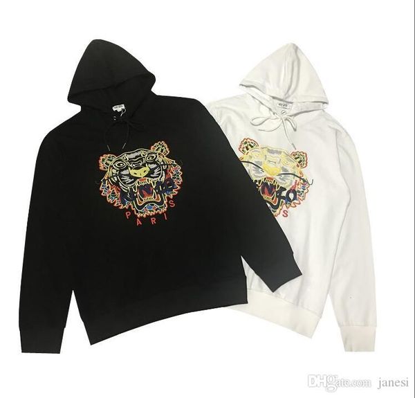 

2020 новое прибытие париж марка толстовки толстовки мужчины tiger head вышивка пуловер hoodie streetwear толстовка jogger свитер, Black
