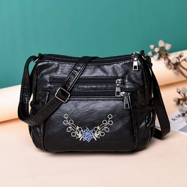

женская мода мешок плеча женского casual большой емкость вышивка женщины кожаных сумки messengersingle плечо сумка