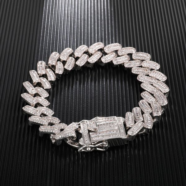 

luxury designer jewelry mens bracelets iced out chain bracelet diamond cuban link love bangle hip hop charm gold rapper fashion accessories, Black