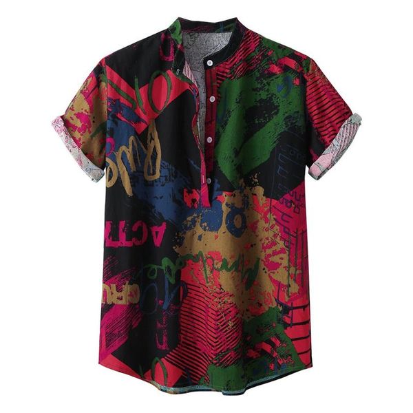 

ostrich loose shirt men short sleeve blouse colorful shirt pocket blouses hawaiian blouse men camisa masculina, White;black