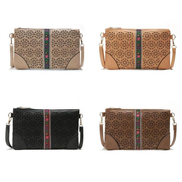 

women ladies leather vintage shoulder crossbody bag hollow out satchel purse