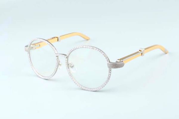 

19 new luxury round frame diamond glasses frame t19900692retro fashion decorative glasses frame metal temples glasses dhl delivery, White;black
