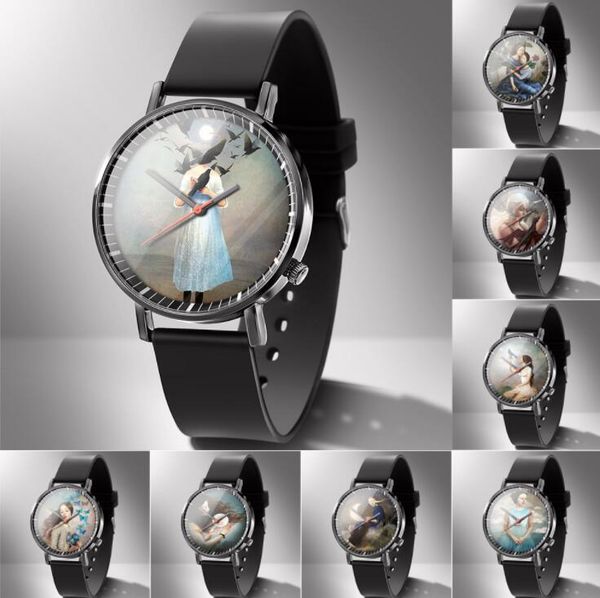 

european and american cross-border direct sales vintage flowers butterfly beauty series watches business fashion quartz watch wrist watch, Slivery;brown